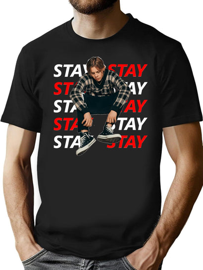 Just S.T.A.Y Here Kid Findyourthing Essential T-Shirt for Men & Women, T-Shirts Graphic Tee - Black