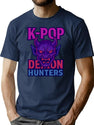 K-Pop Demon Hunters Mask Emblem No Outline Sticker T-Shirt for Men & Women, T-Shirts Graphic Tee - Navy