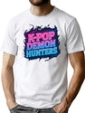 K-Pop Demon Hunters Neon Power Glow T-Shirt for Men & Women, T-Shirts Graphic Tee - White