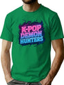 K-Pop Demon Hunters Neon Power Glow T-Shirt for Men & Women, T-Shirts Graphic Tee - Green