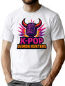 K-Pop Demon Hunters Winged Microphone Demon Logo Design T-Shirt for Men & Women, T-Shirts Graphic Tee - White