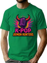 K-Pop Demon Hunters Winged Microphone Demon Logo Design T-Shirt for Men & Women, T-Shirts Graphic Tee - Green