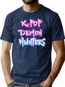 K-Pop Demon Hunters (3) T-Shirt for Men & Women, T-Shirts Graphic Tee - Navy