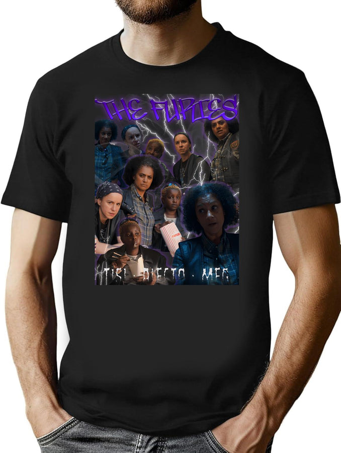 Kaos Furies Bootleg Rap Classic Bootleg Graphic T-Shirt - Black