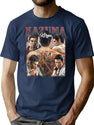 Kazuma Kiryu Vintage Bootleg Style Bootleg Graphic T-Shirt - Navy