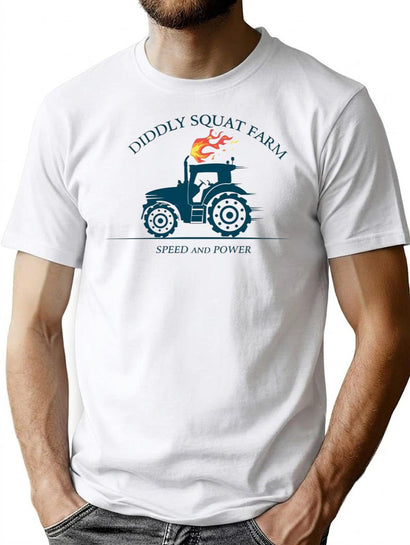 Kekevo Tractor Diddly Squat Farm Speed and Power T-Shirt for Men & Women, T-Shirts Graphic Tee - Black