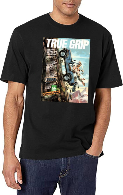 Kelly Tires - True Grip Ad T-Shirt for Men & Women, T-Shirts Graphic Tee - Black
