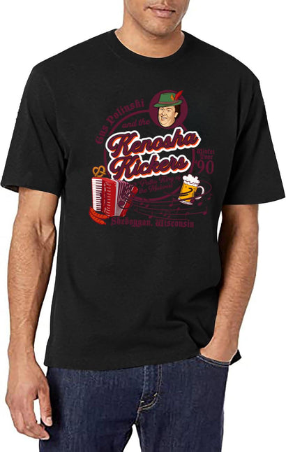 Kenosha Kickers The Polka King Of The Midwest T-Shirt for Men & Women, T-Shirts Graphic Tee - Black