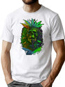 King Cannabis Skull Vintage Art T-Shirt for Men & Women, T-Shirts Graphic Tee - White
