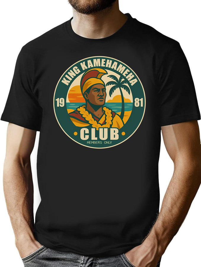King Kamehameha Club T-Shirt for Men & Women, T-Shirts Graphic Tee - Black