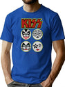 Kiss (Icon Design) Bootleg Graphic T-Shirt - Blue