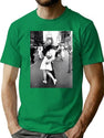 Kissing On Vj Day World War Poster T-Shirt for Men & Women, T-Shirts Graphic Tee - Green