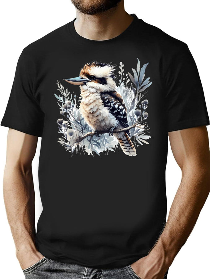 Kookaburra Birds T-Shirt for Men & Women, T-Shirts Graphic Tee - Black