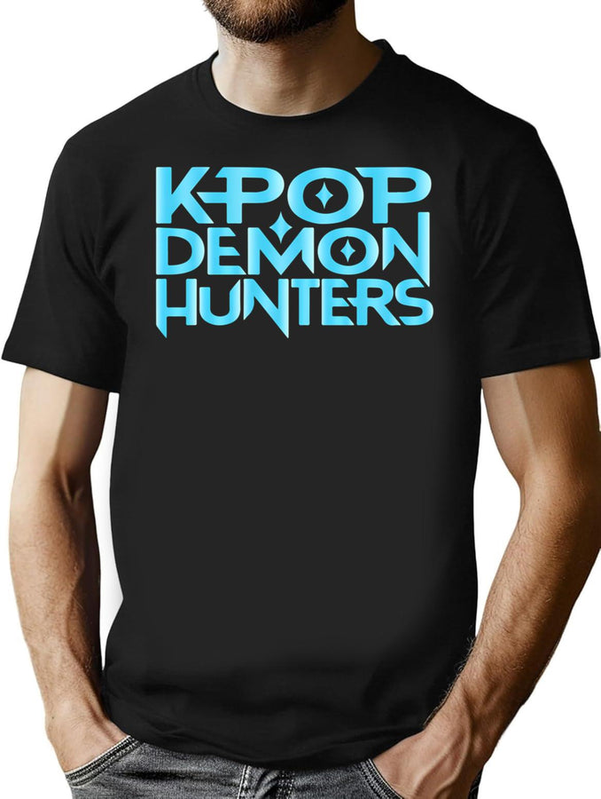 Kpop Demon Hunters Anime Movie T-Shirt for Men & Women, T-Shirts Graphic Tee - Black
