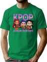 Kpop Demon Hunters Inspired Chibi T-Shirt for Men & Women, T-Shirts Graphic Tee - Green