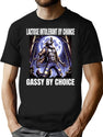 Lactose Intolerant By Chance Gassy By Choice Wolf Meme Bootleg Graphic T-Shirt - Black