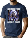 Lactose Intolerant By Chance Gassy By Choice Wolf Meme Bootleg Graphic T-Shirt - Navy