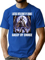 Lactose Intolerant By Chance Gassy By Choice Wolf Meme Bootleg Graphic T-Shirt - Blue