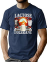 Lactose Tolerant Funny Premium Heavyweight Cotton T-Shirt - Navy
