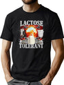 Lactose Tolerant Funny Black T-Shirt - Green