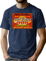 Last Chance Gas Sign Worn T-Shirt for Men & Women, T-Shirts Graphic Tee - Navy