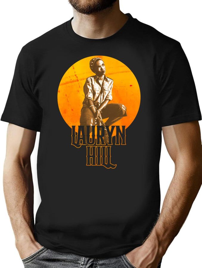 Lauryn Hill Bootleg Halftone Bootleg Graphic T-Shirt - Black