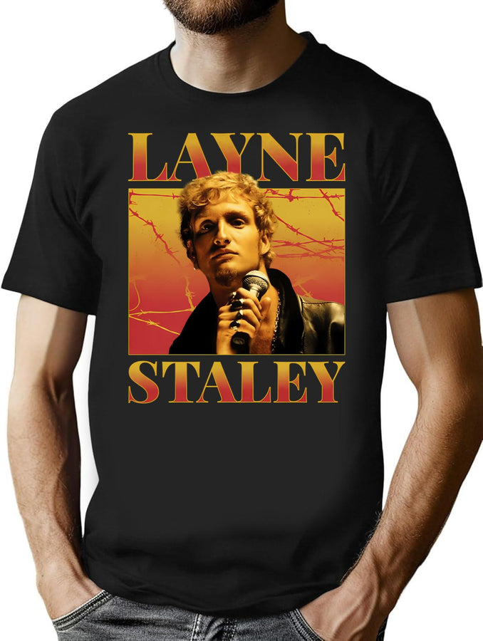 Layne Staley Retro Bootleg Style Homage Bootleg Graphic T-Shirt - Black