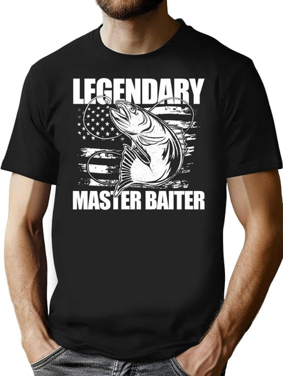 Legendary Master Baiter Funny Fishing Men'S Master Baiter Gear T-Shirt for Men & Women, T-Shirts Graphic Tee - Black