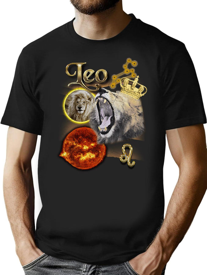 Leo Zodiac Vintage Bootleg Rap Unisex Bootleg Graphic T-Shirt - Black