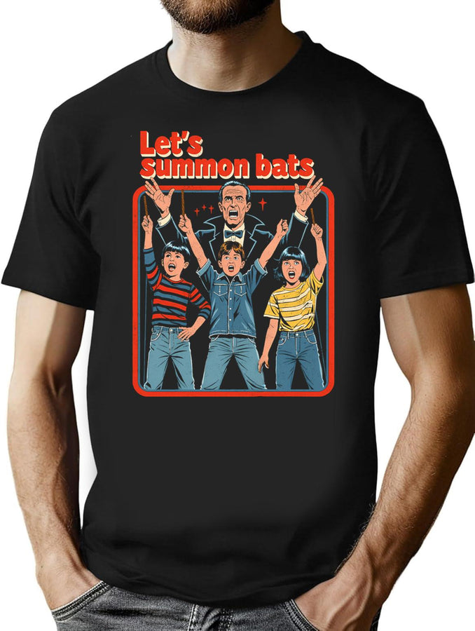Let'S Summon Bats T-Shirt for Men & Women, T-Shirts Graphic Tee - Black