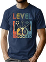 Level 40 Unlocked Funny Video Gamer 40Th Birthday Gift T-Shirt for Men & Women, T-Shirts Graphic Tee - Navy