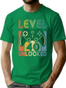 Level 40 Unlocked Funny Video Gamer 40Th Birthday Gift T-Shirt for Men & Women, T-Shirts Graphic Tee - Green
