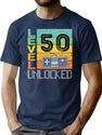 Level 50 Unlocked Shirt - 50Th Birthday Gift T-Shirt for Men & Women, T-Shirts Graphic Tee - Navy