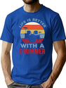 Life Is Better With A Drummer Funny Drummer Drumming T-Shirt for Men & Women, T-Shirts Graphic Tee - Blue