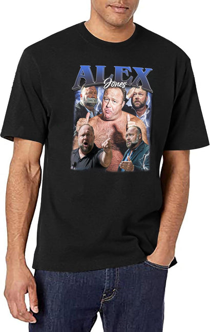 Limited Alex Jones Vintage Shirt Gift for Woman anda Man Black T-Shirt - Black