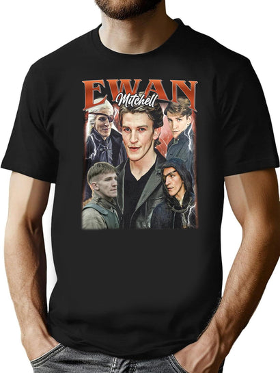 Limited Ewan Mitchell Vintage Shirt Gift for Woman and Man Black T-Shirt - Black