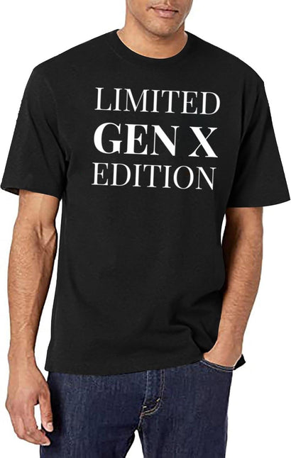 Limited Gen X Edition White Design T-Shirt for Men & Women, T-Shirts Graphic Tee - Black