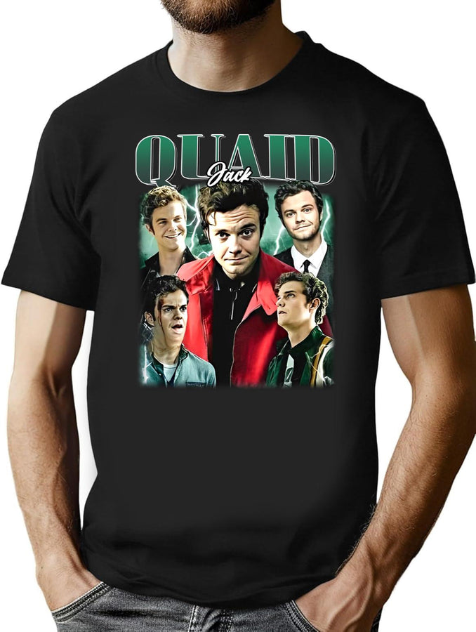 Limited Jack Quaid Vintage Shirt Gift for Woman and Man Black T-Shirt - Black