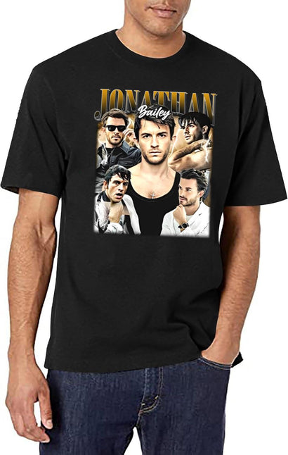 Limited Jonathan Bailey Vintage Shirt Gift for Woman and Man Black T-Shirt - Black