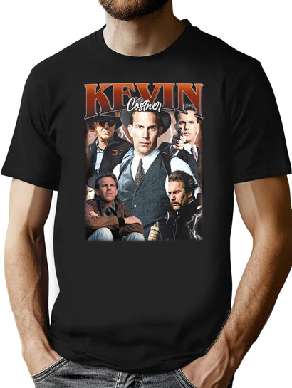 Limited Kevin Costner Vintage Shirt Gift for Woman and Man T-Shirt for Men & Women, T-Shirts Graphic Tee - Black