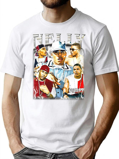 Limited Nelly Rapper Vintage Shirt Gift for Woman and Man T-Shirt for Men & Women, T-Shirts Graphic Tee - Black