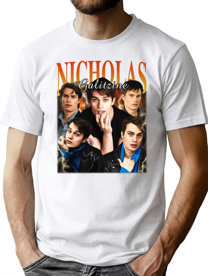 Limited Nicholas Galitzine Vintage Shirt Gift for Woman and Man Premium Heavyweight Cotton T-Shirt - Black