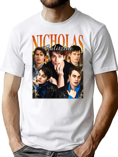 Limited Nicholas Galitzine Vintage Shirt Gift for Woman and Man T-Shirt for Men & Women, T-Shirts Graphic Tee - Black