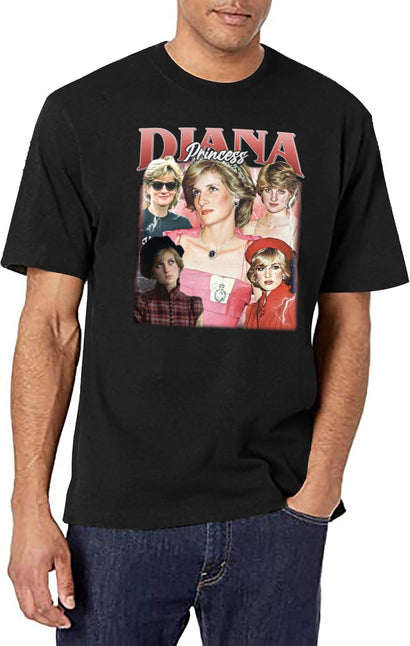 Limited Princess Diana Vintage Shirt Gift for Woman and Man Black T-Shirt - Black