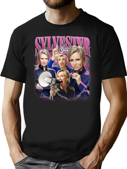 Limited Sue Sylvester Vintage Shirt Gift for Woman anda Man T-Shirt for Men & Women, T-Shirts Graphic Tee - Black