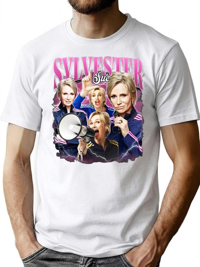 Limited Sue Sylvester Vintage Shirt Gift for Woman anda Man Premium Heavyweight Cotton T-Shirt - Black