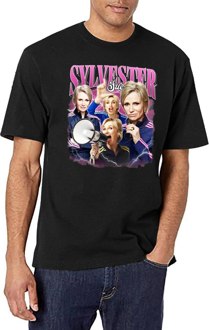 Limited Sue Sylvester Vintage Shirt Gift for Woman anda Man Black T-Shirt - Black