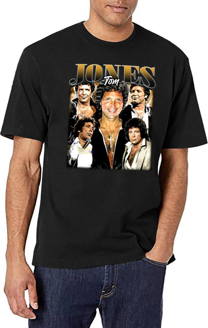 Limited Tom Jones Vintage Shirt Gift for Woman and Man Black T-Shirt - Black
