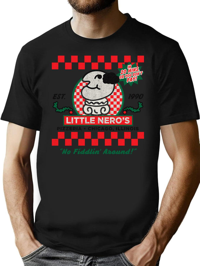 Little Nero'S Pizzeria Worn Lts T-Shirt for Men & Women, T-Shirts Graphic Tee - Black
