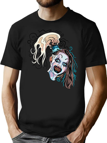Little Pale Girl Spooky Clown Horror Movie Art Terrifier 2 T-Shirt for Men & Women, T-Shirts Graphic Tee - Black